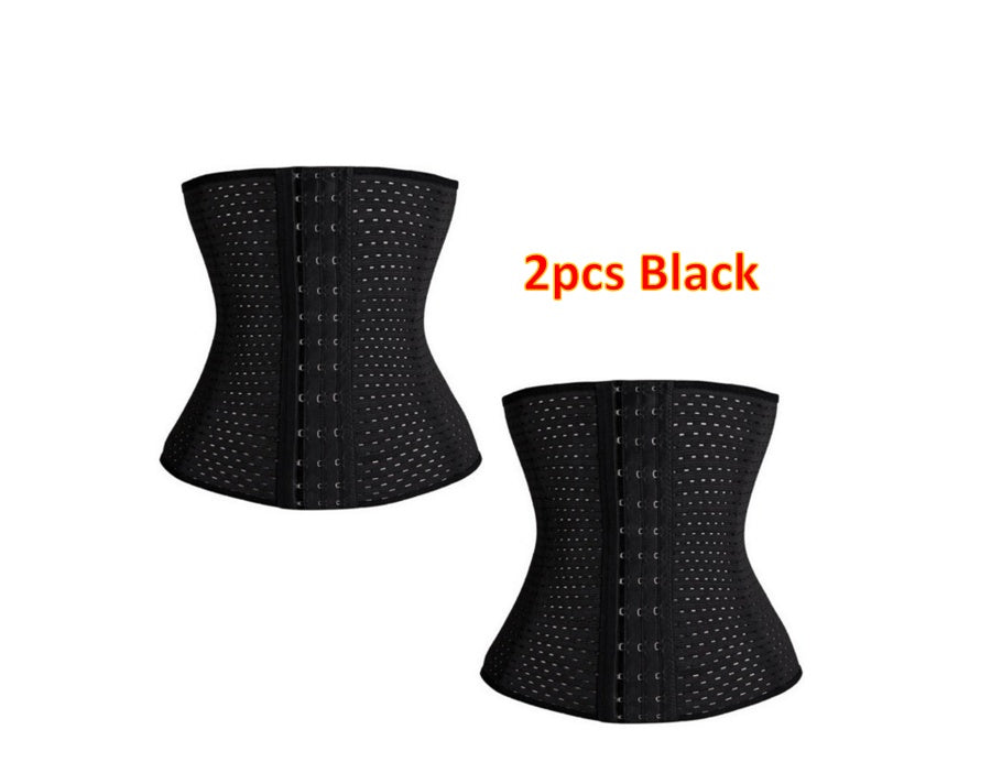 Women Hollow Tibial Belt Body-sculpting Hollow-out Round-hole Breathable Rubber Corset Post-natal Tummy Tucking Exercise Belt